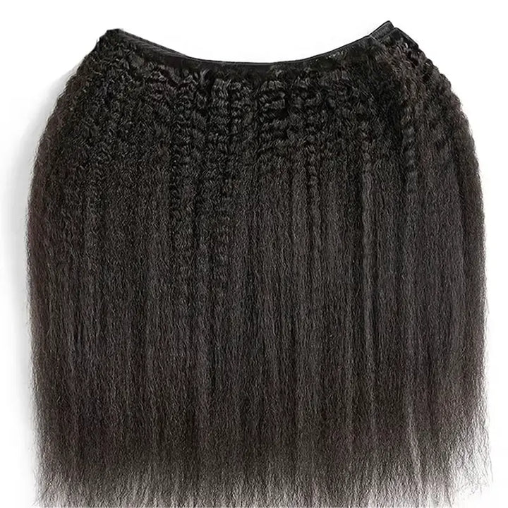 Lot de 4 tissages de cheveux humains crépus et lisses, couleur naturelle 