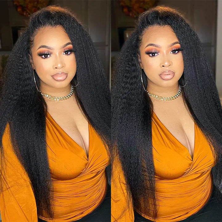 Lot de 4 tissages de cheveux humains crépus et lisses, couleur naturelle 