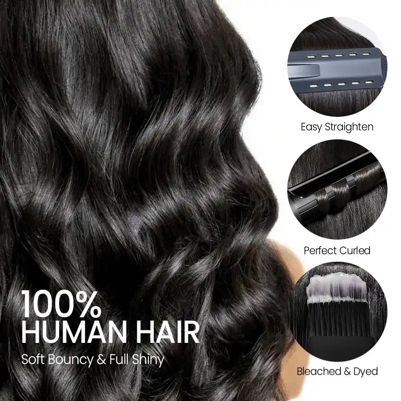 5x5 HD Lace Closure with 2 Bundles Human Hair Weave Extensions