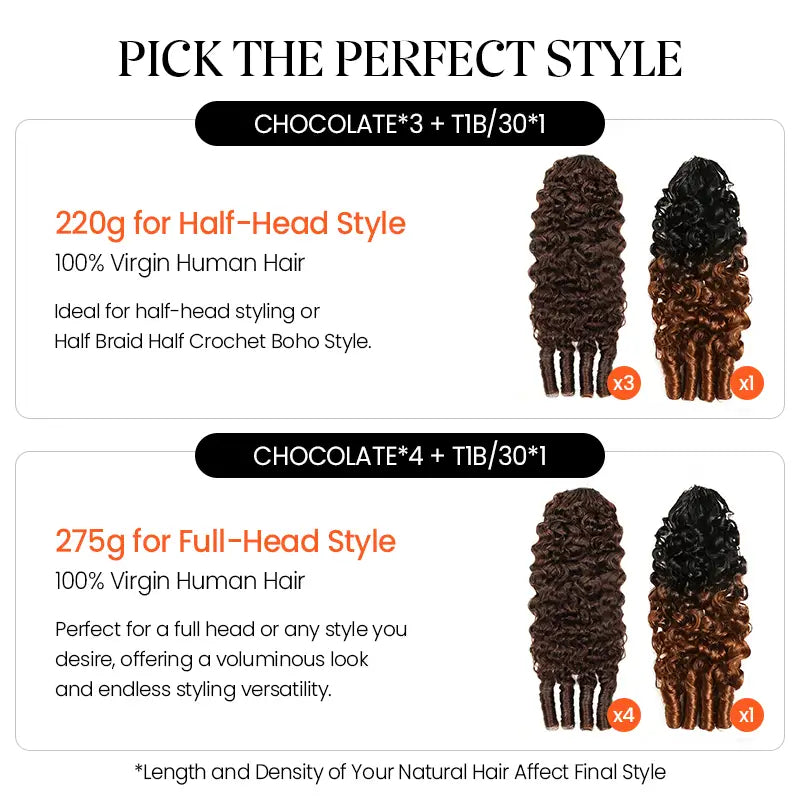 Colored Burmese Curly Feather Crochet Hair Extensions Human Hair