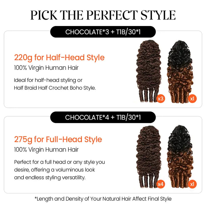 Colored Burmese Curly Feather Crochet Hair Extensions Human Hair