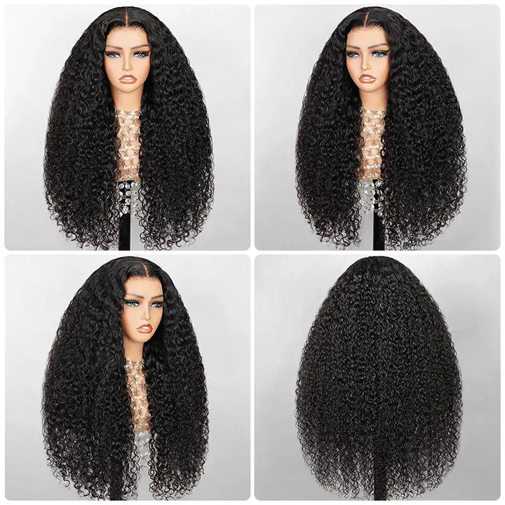 4x4 Jerry Curly Human Hair Wig Wear & Go Glueless Pre-Cut Lace