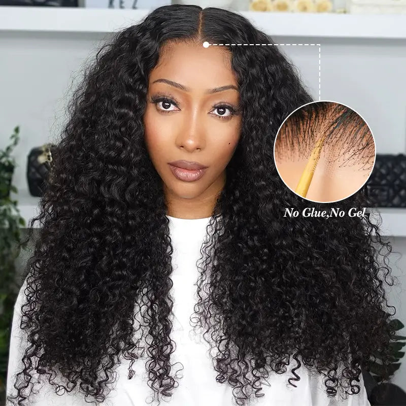 4x4 Jerry Curly Human Hair Wig Wear & Go Glueless Pre-Cut Lace
