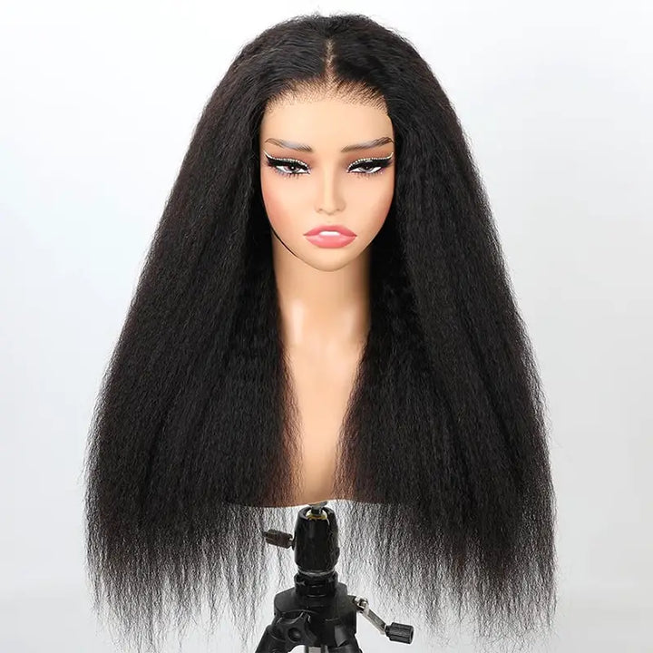 4x4 Kinky Straight Wear & Go Wig Glueless Human Hair Pre-Cut
