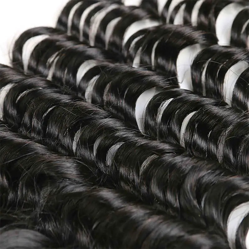 4x4 Transparent lace Closure Deep Wave Human Hair