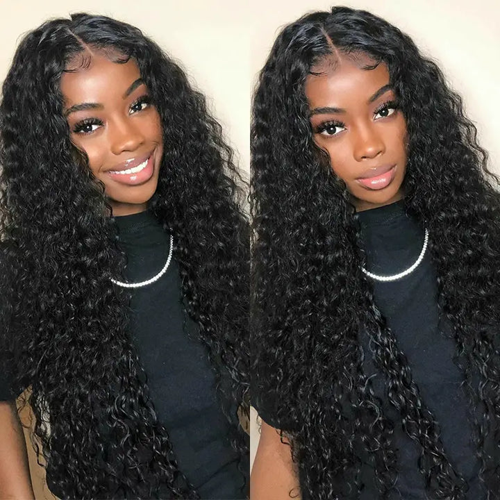 4x4 Transparent lace Closure Deep Wave Human Hair