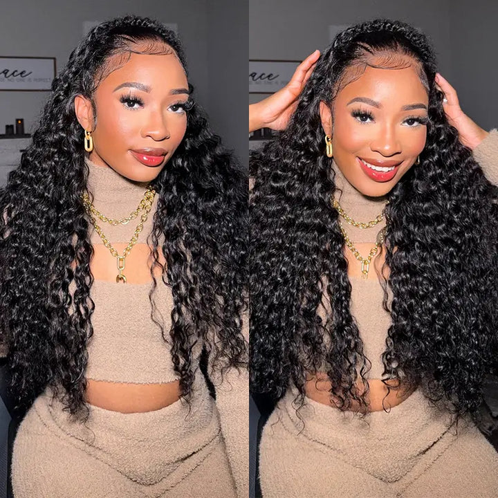 4x4 Transparent lace Closure Deep Wave Human Hair