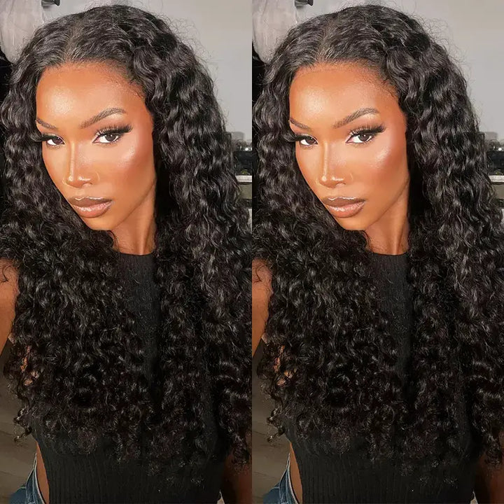 4x4 Transparent lace Closure Deep Wave Human Hair