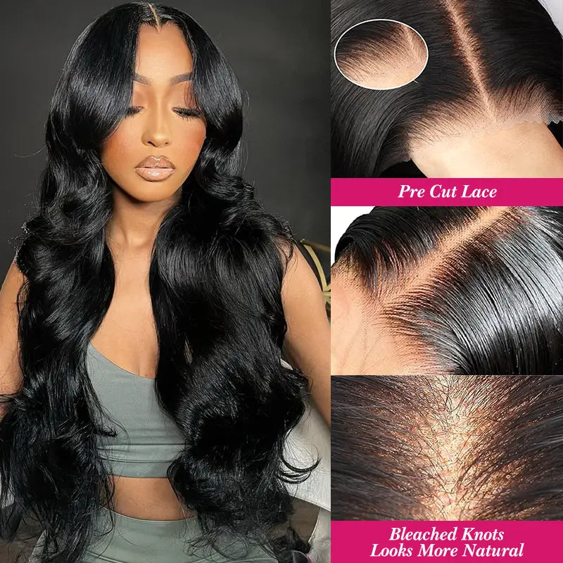 4x4 Wear & Go Body Wave Lace Wig Human Hair Glueless Pre-Cut