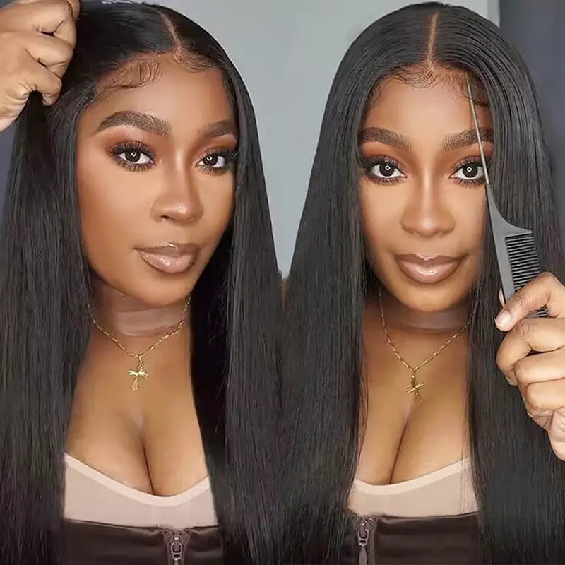 4x4 Wear & Go Glueless Straight Lace Wig – Human Hair | Pre-Cut Lace, Beginner Friendly