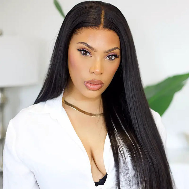 4x4 Wear & Go Glueless Straight Lace Wig – Human Hair | Pre-Cut Lace, Beginner Friendly