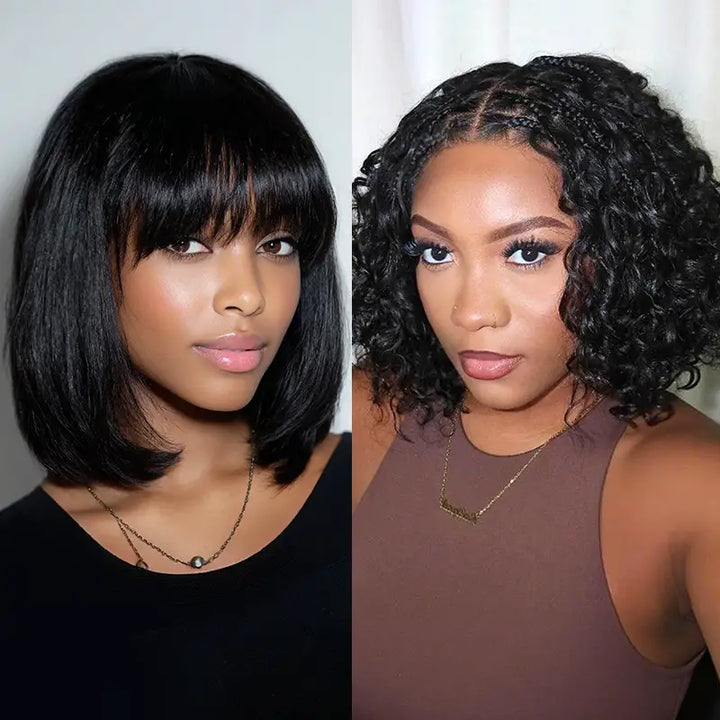 Peluca de cabello humano liso con encaje frontal transparente de 13 x 4 