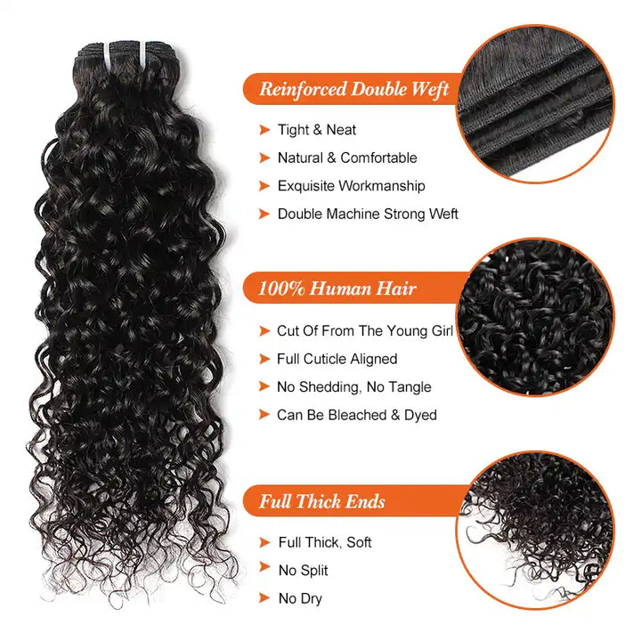 13x4 HD Lace Fronral with 2 Bundles  Human Hair Weave Extensions