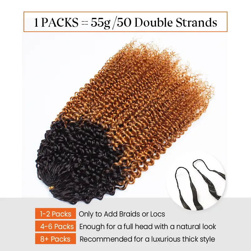 Ombre T1B/30 Curly Feather Crochet Hair Extensions 100% Human Hair