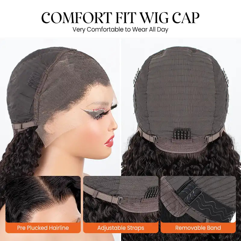 13x4 HD Transparent Lace Frontal Jerry Curly Human Hair Wig