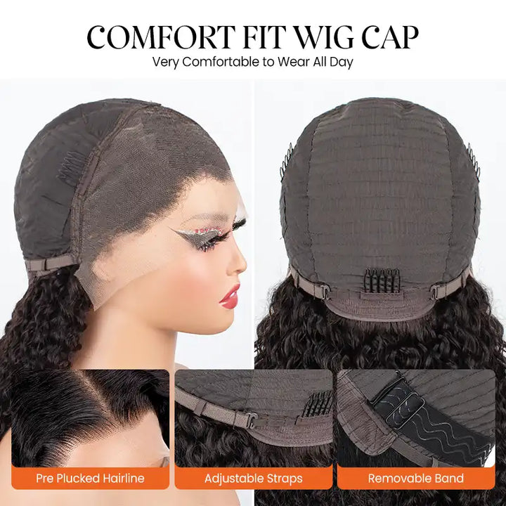 13x4 HD Transparent Lace Frontal Jerry Curly Human Hair Wig