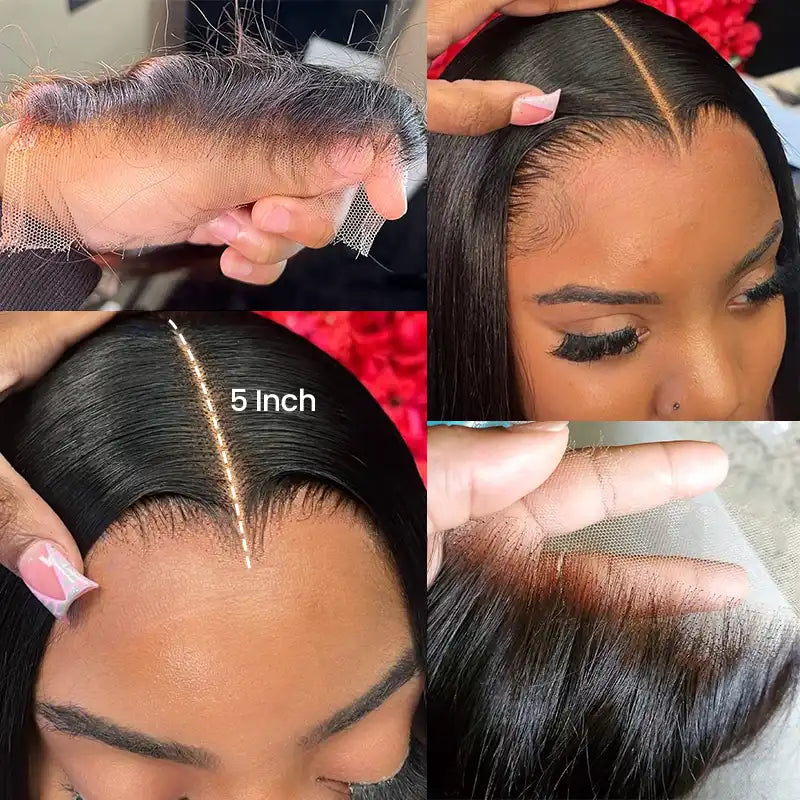 5x5 HD Lace Closure with 3 Bundles Curly Human Hair Weave Extensions