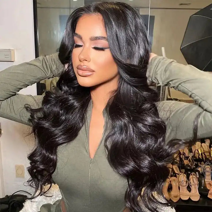 $79 = 2 Wigs | 16" 5x5 Lace Body Wave Wig & Human Hair Bob Wig with Bangs