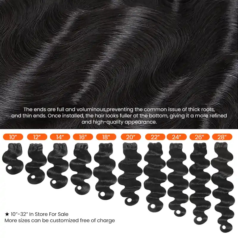 5x5 HD Lace Closure  with 3 Bundles Straight & Body Wave Human Hair Weave Extensions