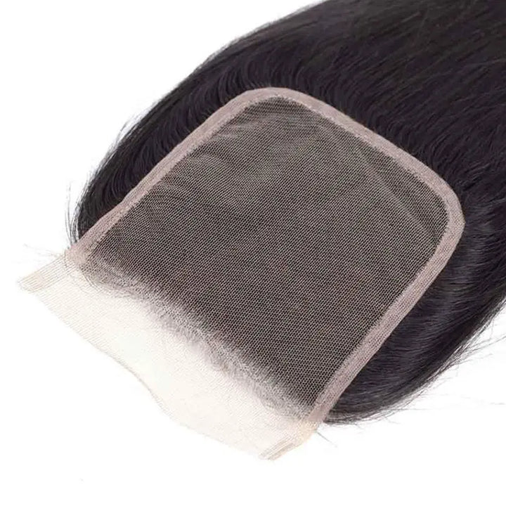 Cierre de encaje transparente para cabello liso de 5 x 5 pulgadas 