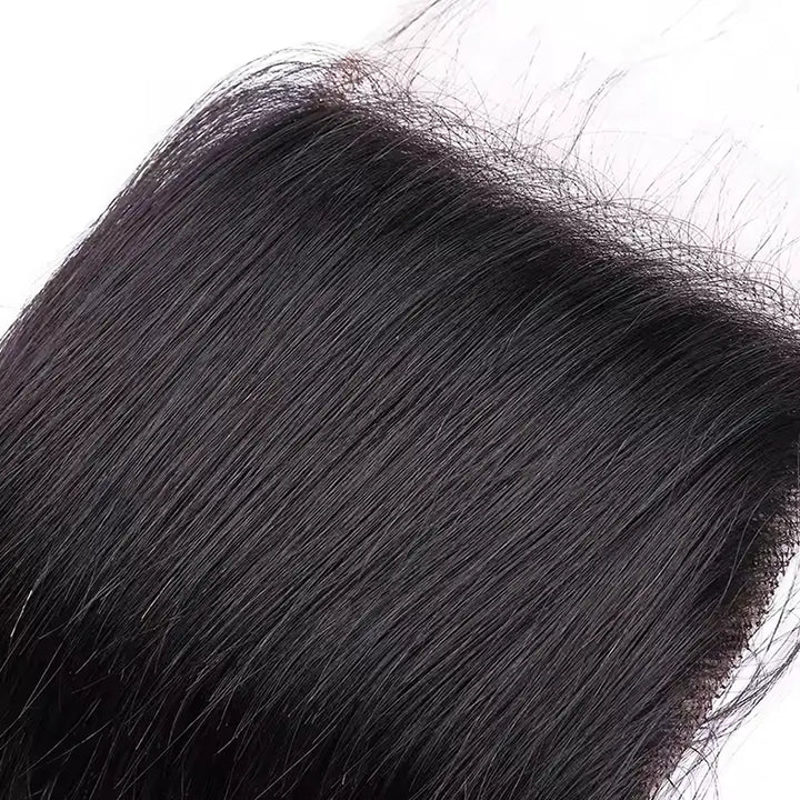 Cierre de encaje transparente para cabello liso de 5 x 5 pulgadas 