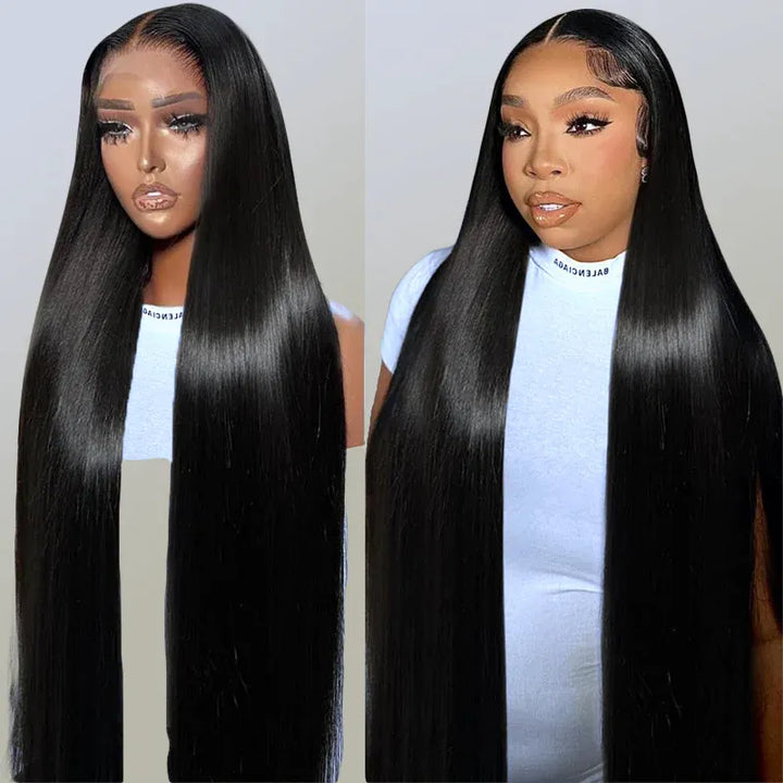 Perruque de cheveux raides avec fermeture en dentelle transparente 5x5 Huamn Hair 