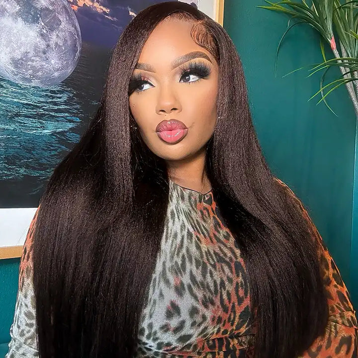 5x5 Transparent Lace Kinky Straight  Wig Online