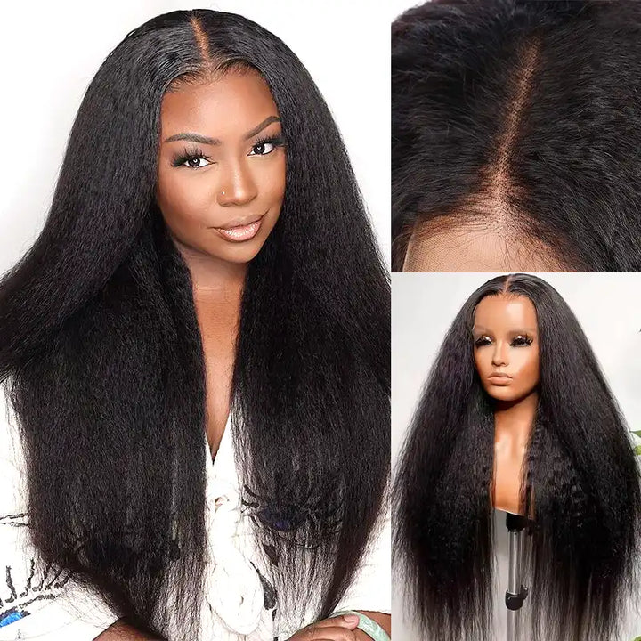 5x5 Transparent Lace Kinky Straight  Wig Online