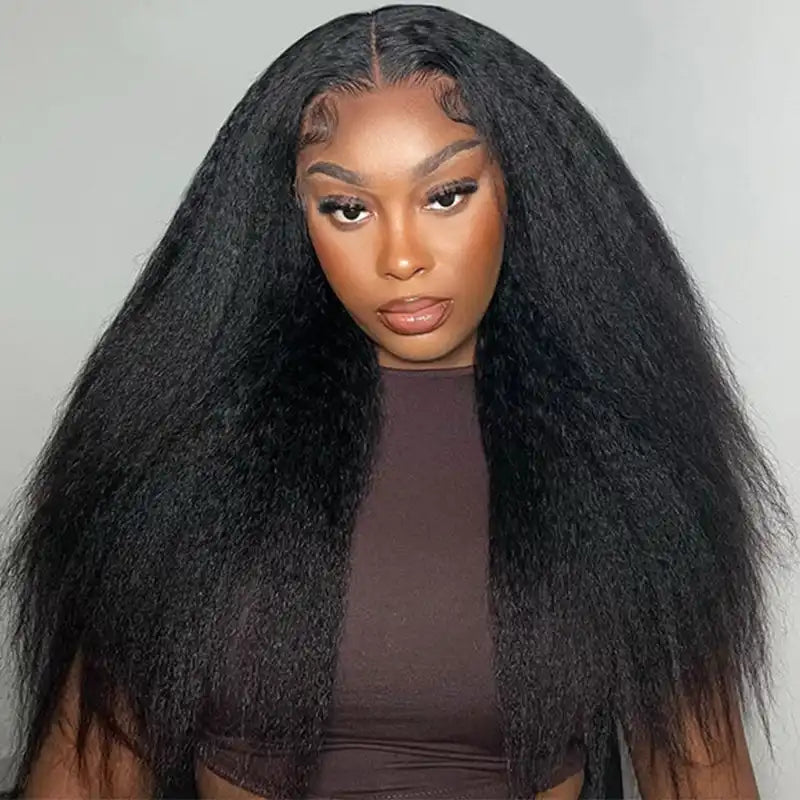 5x5 Transparent Lace Kinky Straight  Wig Online