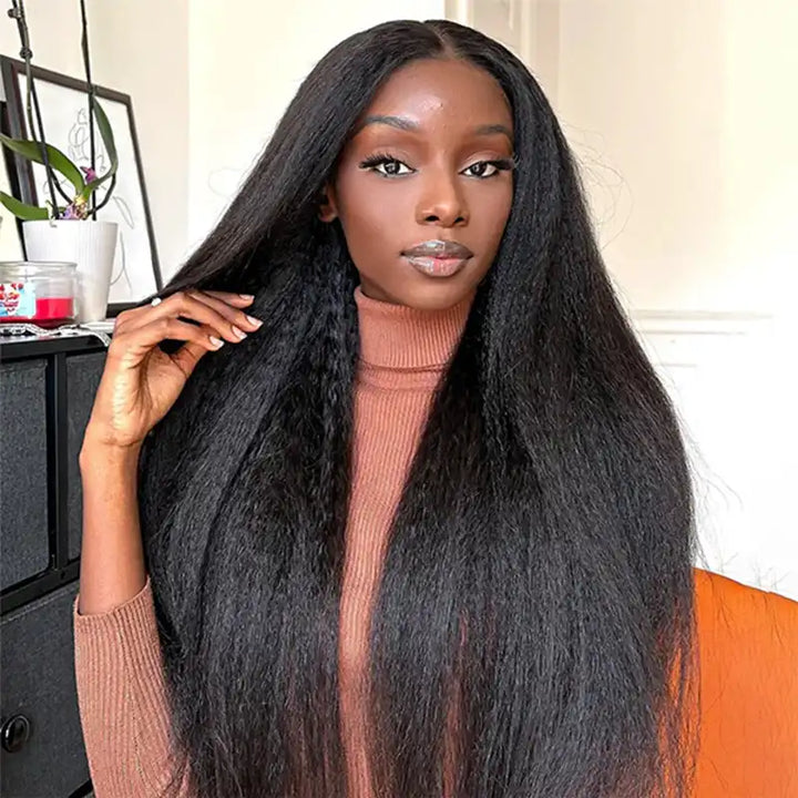 5x5 Transparent Lace Kinky Straight  Wig Online