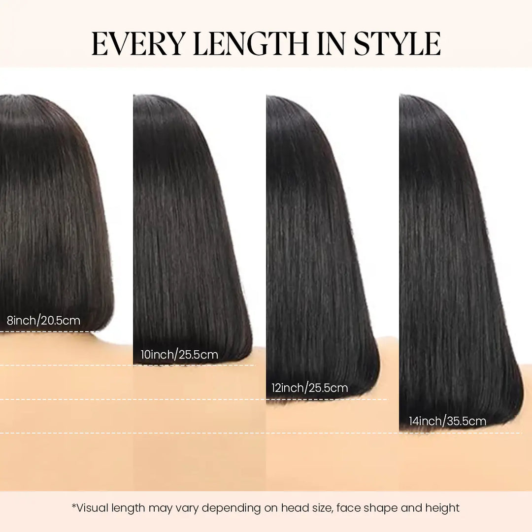 5x5 Lace wig Human Hair Straight Bob Wig