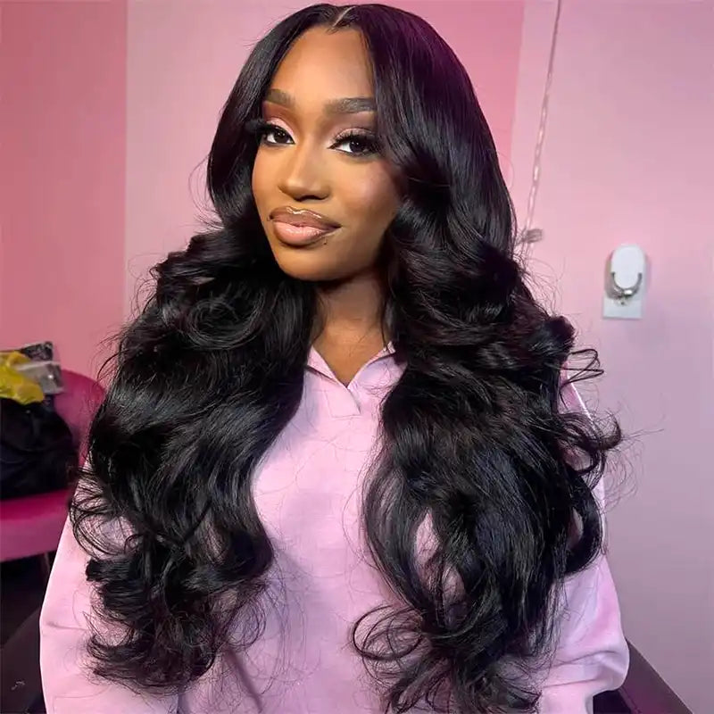 Body Wave 5x5 HD Lace Closure Human Hair Wigs Natural Color & Bye Bye Knots