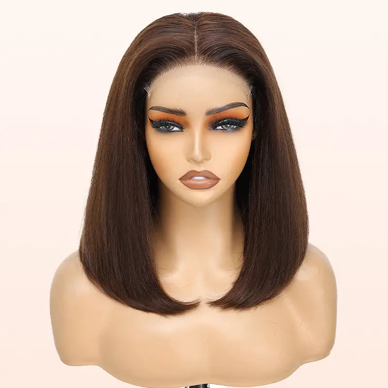 5x5 Lace wig Human Hair Straight Bob Wig