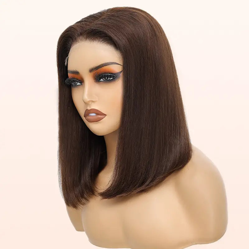 5x5 Lace wig Human Hair Straight Bob Wig