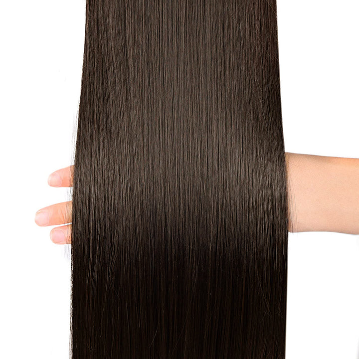 Extensión de cabello humano con cola de caballo recta y rizada con cordón para mujeres 