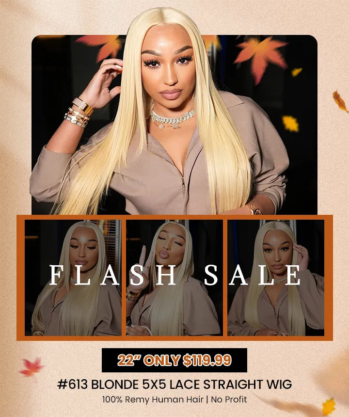 613 blonde 5x5 Lace Closure Straight Wig Online For Sale