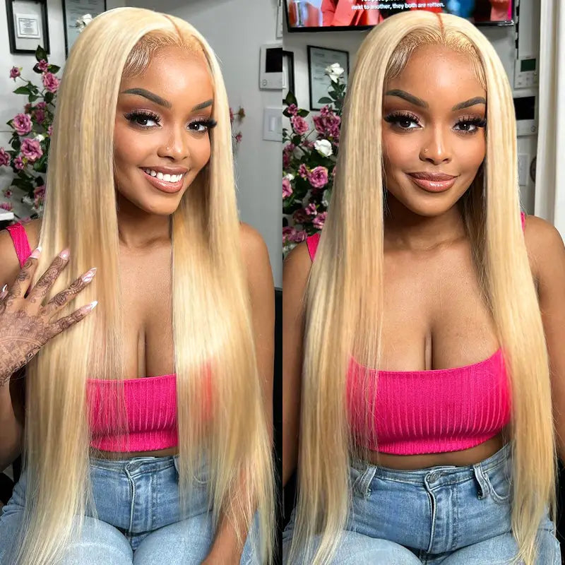 613 blonde 5x5 Lace Closure Straight Wig Online For Sale
