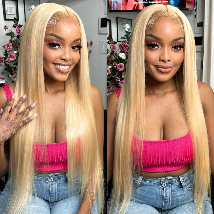 613 blonde 5x5 Lace Closure Straight Wig Online For Sale