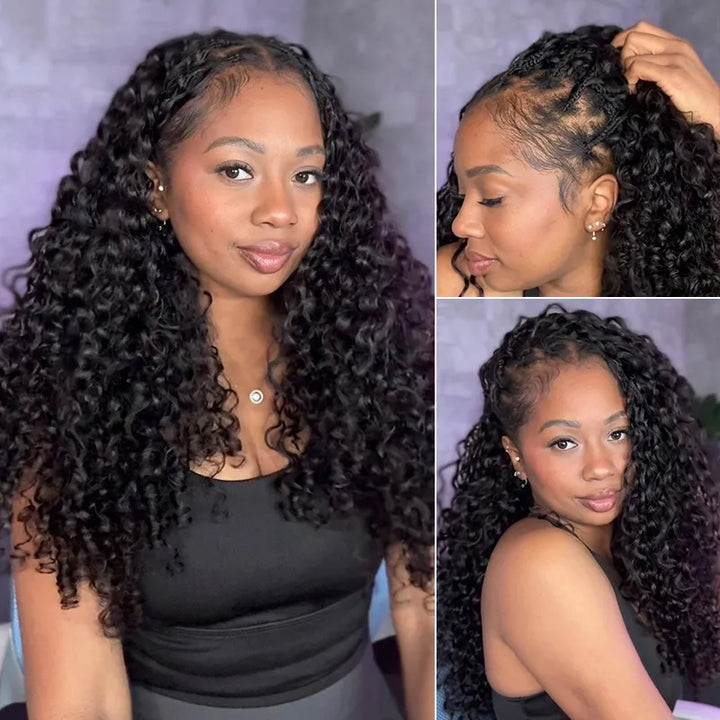 Colored Burmese Curly Feather Crochet Hair Extensions Human Hair