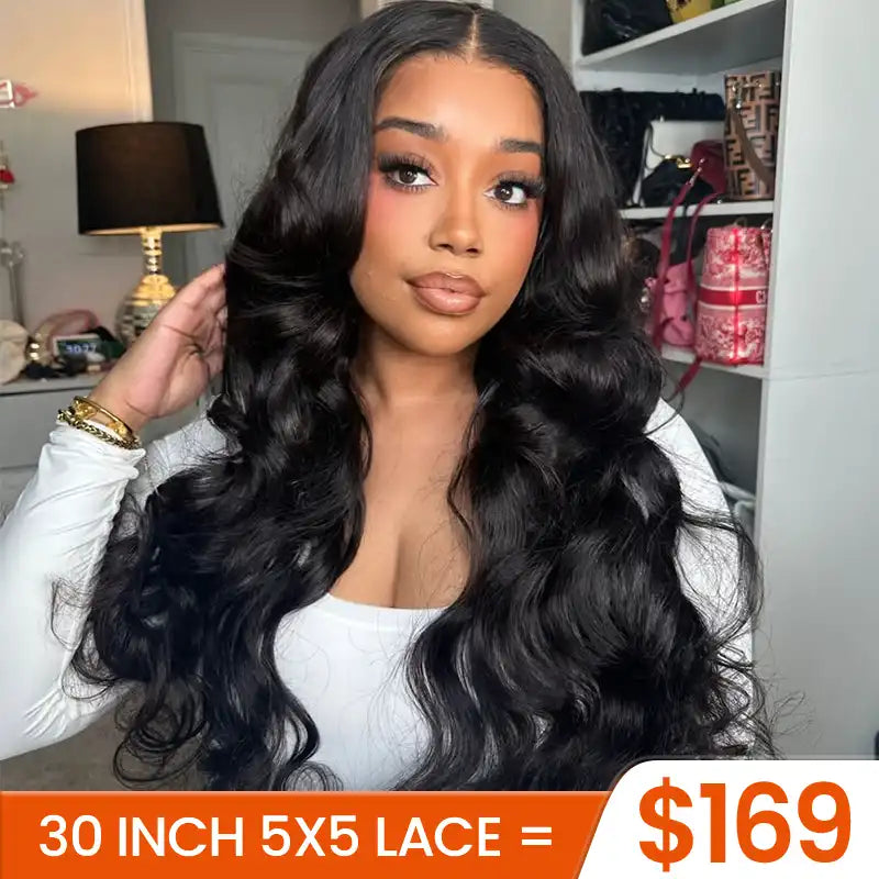 Perruque en cheveux humains lisses avec dentelle frontale transparente 13x4 