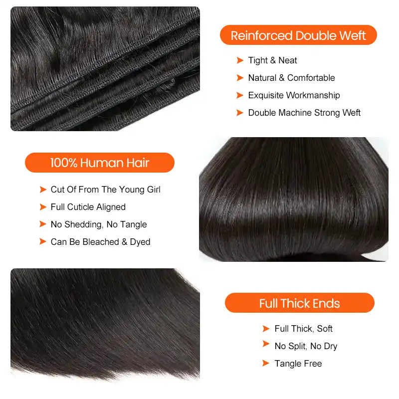 Double Drawn Human Hair Bundle