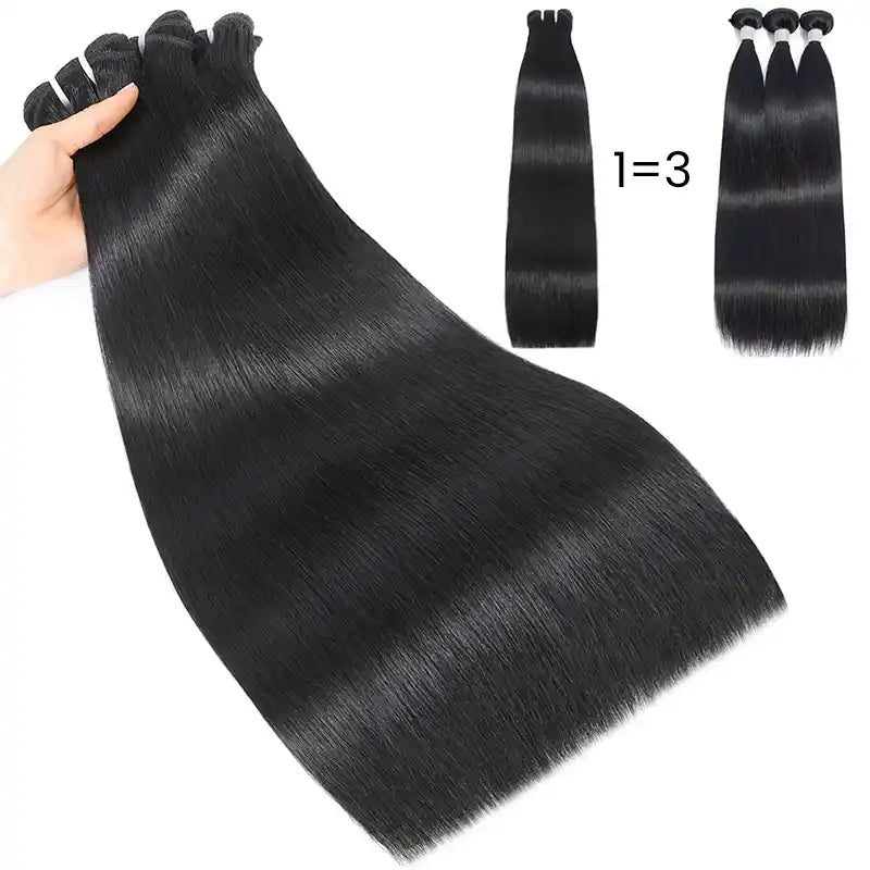 5x5 HD Lace Closure  with 3 Bundles Straight & Body Wave Human Hair Weave Extensions