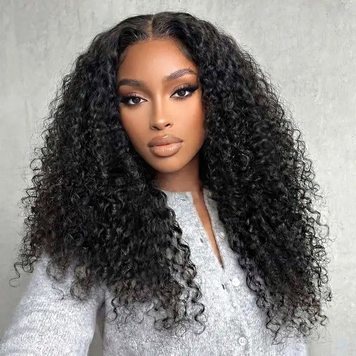 13x4 HD Transparent Lace Frontal Jerry Curly Human Hair Wig