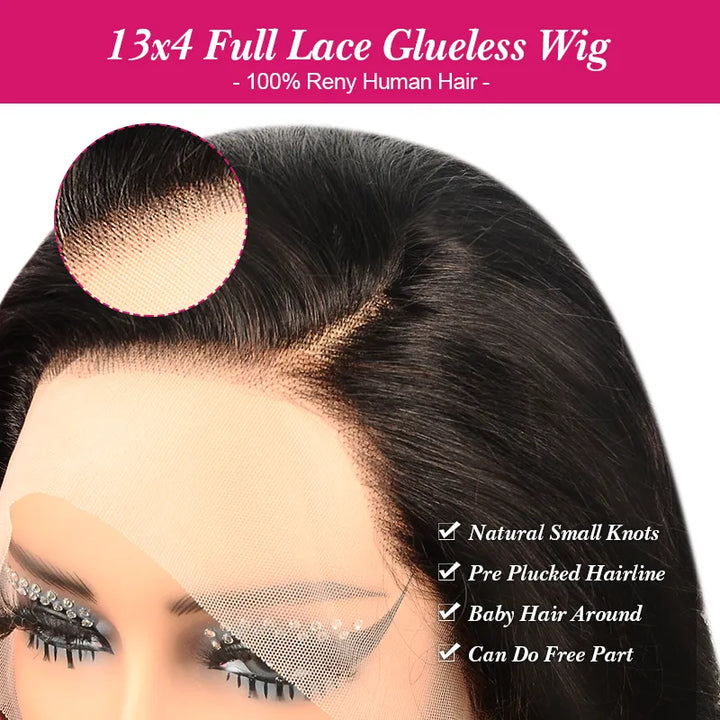 Ocean Wave Natural Color Human Hair 13x4 Lace Front Wig