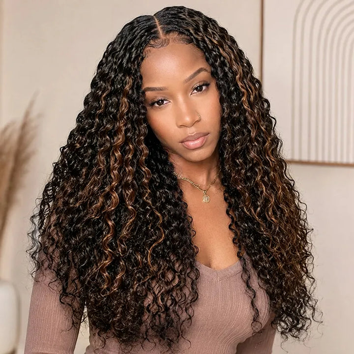 [5 Bundles] Colored Jerry Curly Feather Crochet Human Hair Extensions