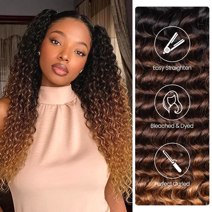 Colored Deep Curly Feather Crochet Human Hair Extensions