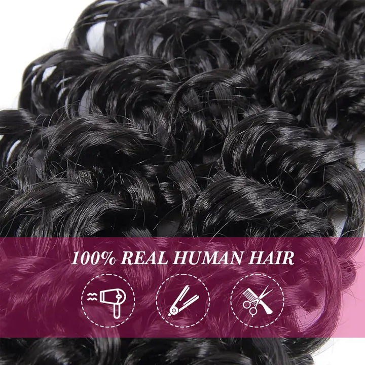 $109 = 3 Bundles | Curly Feather Crochet Human Hair Extensions Pre-Separated Knotless