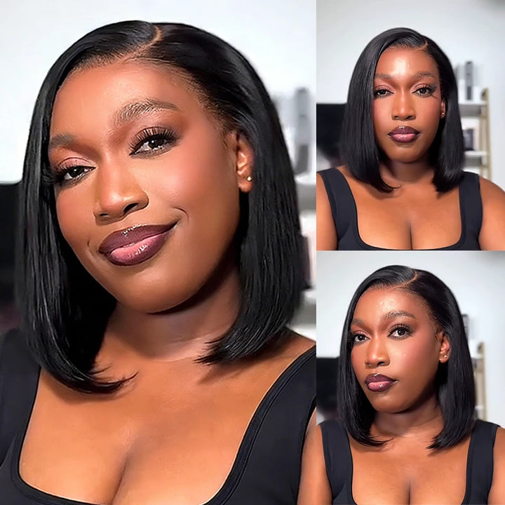 13x4 Lace Frontal Straight Hair Bob Wig Natural Color