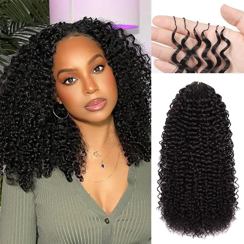 Beliana Curly Crochet Hair Pre-Separated Feather Soft Knotless Human Hair Extensions