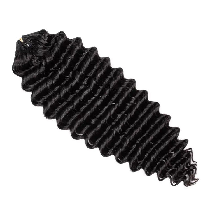 Colored Deep Curly Feather Crochet Human Hair Extensions